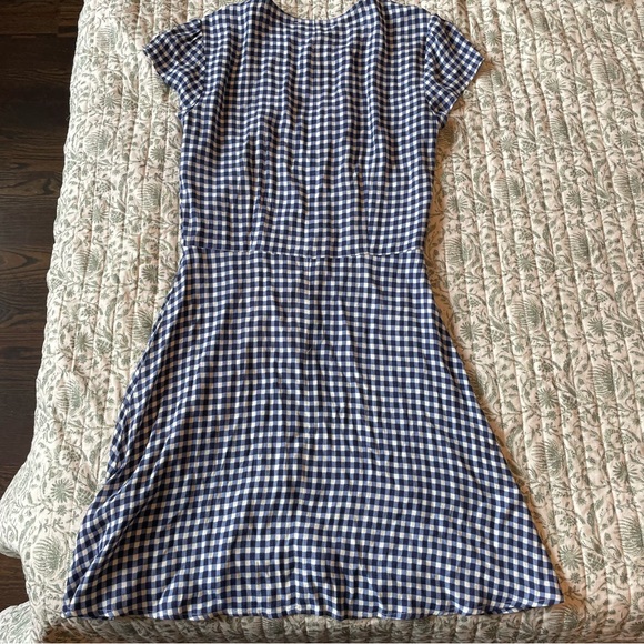Reformation Vicki button dress in blue gingham - Picture 6 of 7